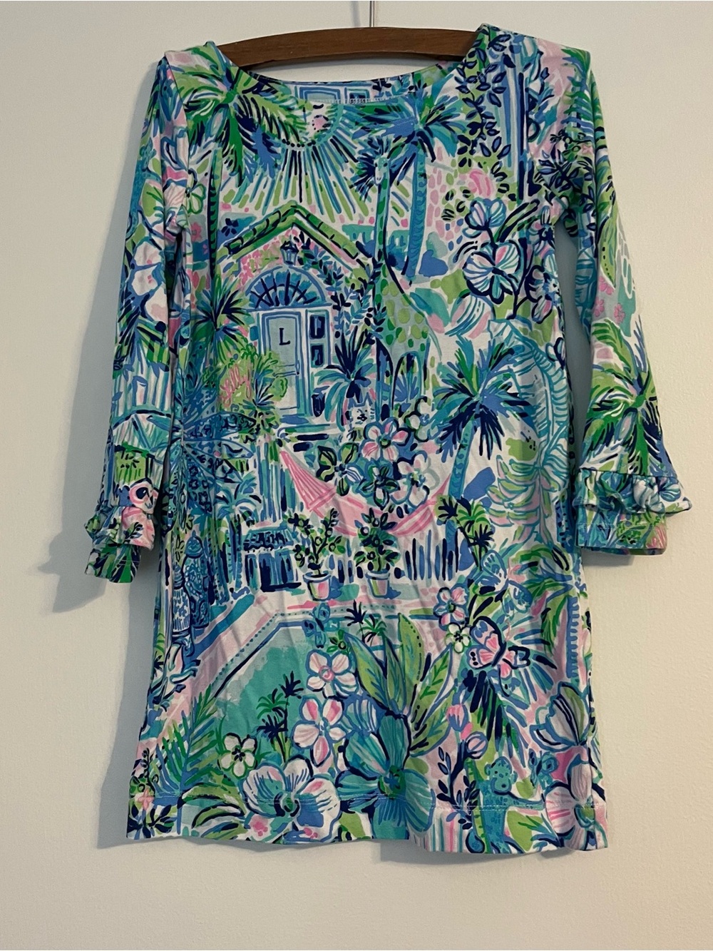 Lilly Pulitzer girls Mini Sophiea ruffle dress Lilly’s House small 4-5
